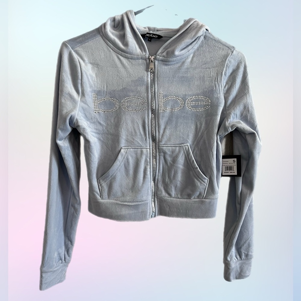 Bebe Sky Blue Rhinestone Hoodie ❄️